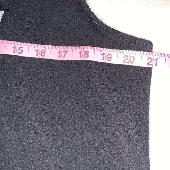 Bob Mackie Wearable Art Black Sleeveless Top W/ Silver Stripe Detail Womens L Po - Picture 7 of 8